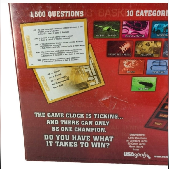 ESPN All Sports Trivia Challenge Board Game Party Family Fun Sealed Age 13 Up - Picture 6 of 7